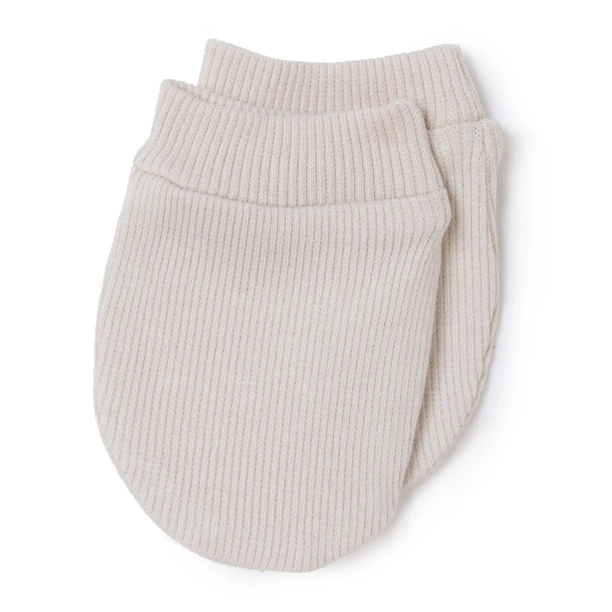 HelloBaby Ribbed Baby Scratch Mitts (Newborn) Beige - ebebek