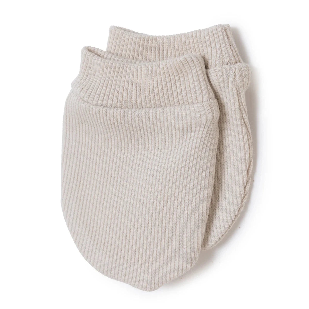 HelloBaby Ribbed Baby Scratch Mitts (Newborn) Beige - ebebek