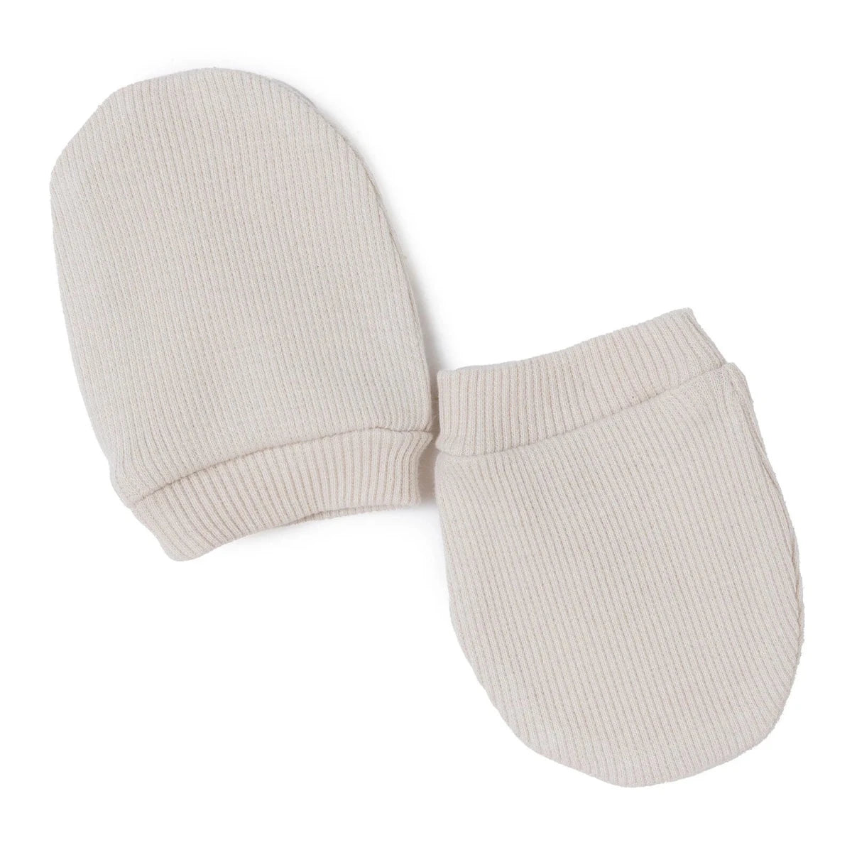 HelloBaby Ribbed Baby Scratch Mitts (Newborn) Beige - ebebek