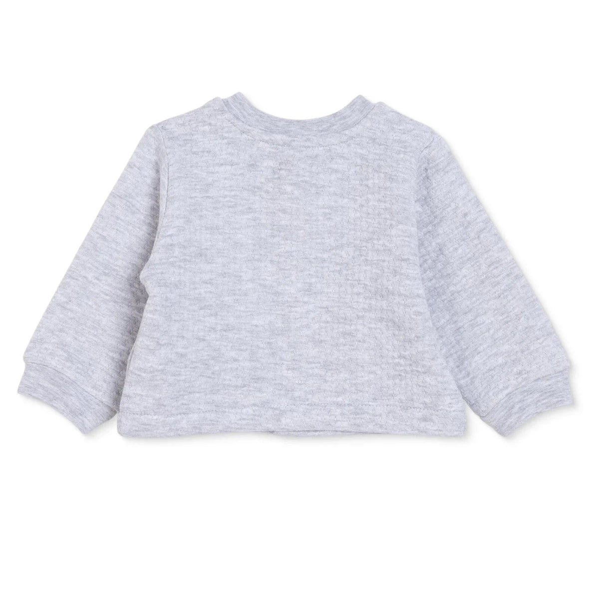 HelloBaby Animal Print Snap Fastening Quilted Baby Cardigan (1-3 Months to 2-3 Years) Grey Melange - ebebek