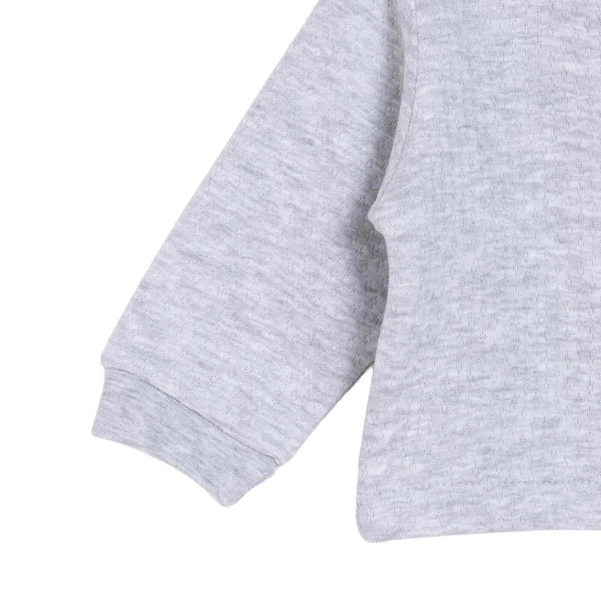HelloBaby Animal Print Snap Fastening Quilted Baby Cardigan (1-3 Months to 2-3 Years) Grey Melange - ebebek