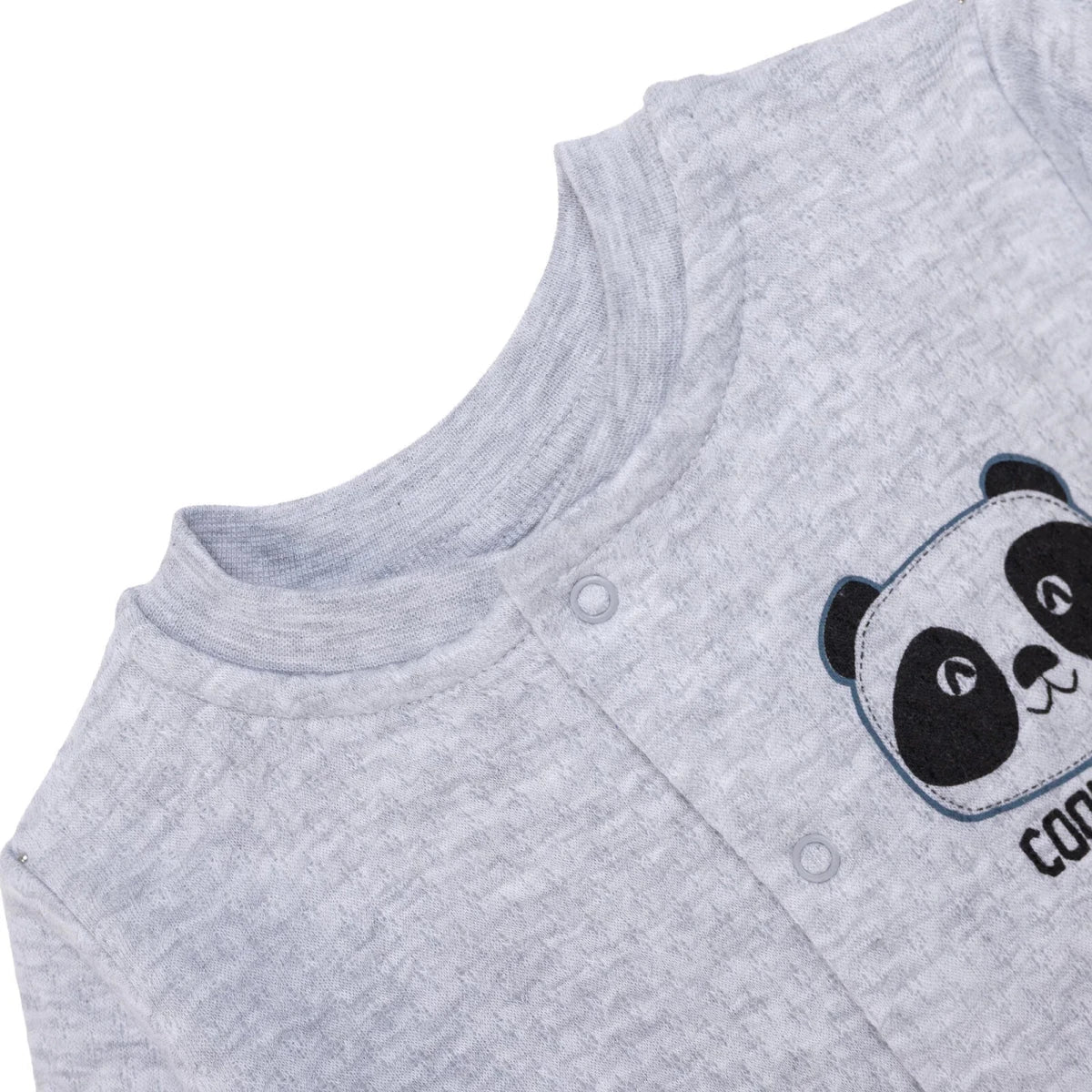 HelloBaby Animal Print Snap Fastening Quilted Baby Cardigan (1-3 Months to 2-3 Years) Grey Melange - ebebek
