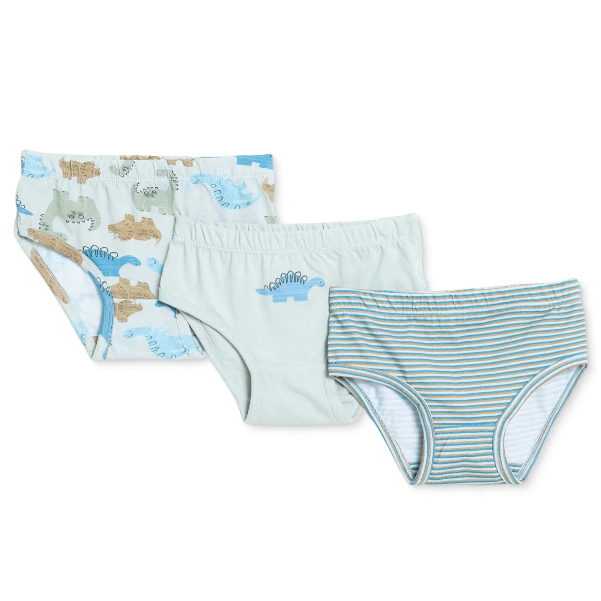 HelloBaby 3 Pack Striped Dinosaur Print Baby Briefs (12 Months to 4-5 Years) Petrol Printed - ebebek
