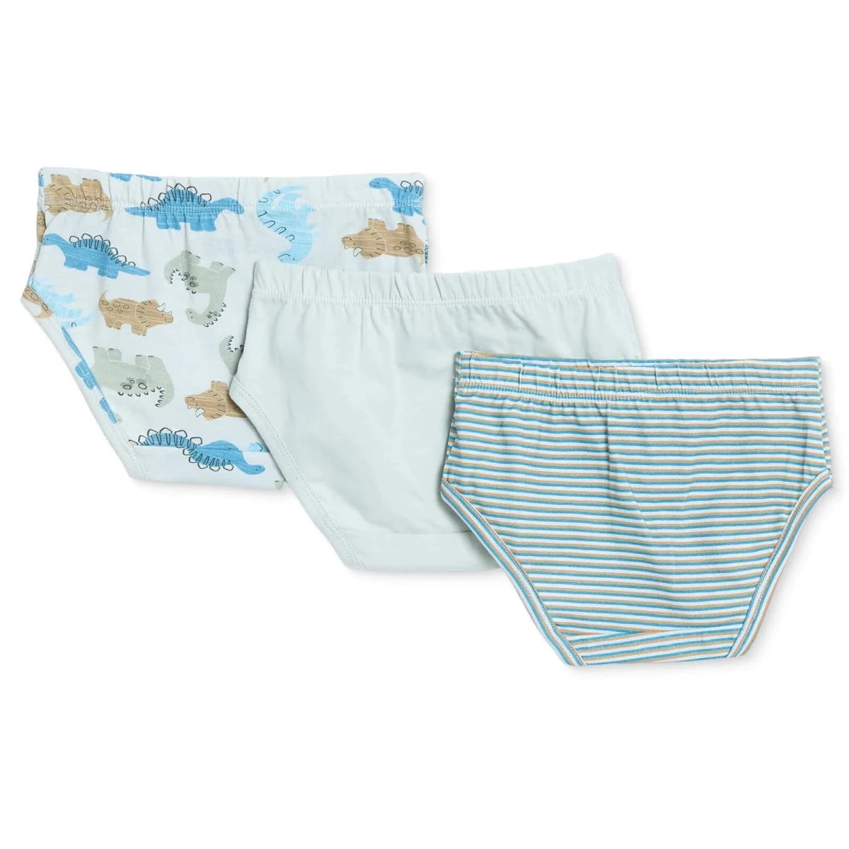 HelloBaby 3 Pack Striped Dinosaur Print Baby Briefs (12 Months to 4-5 Years) Petrol Printed - ebebek