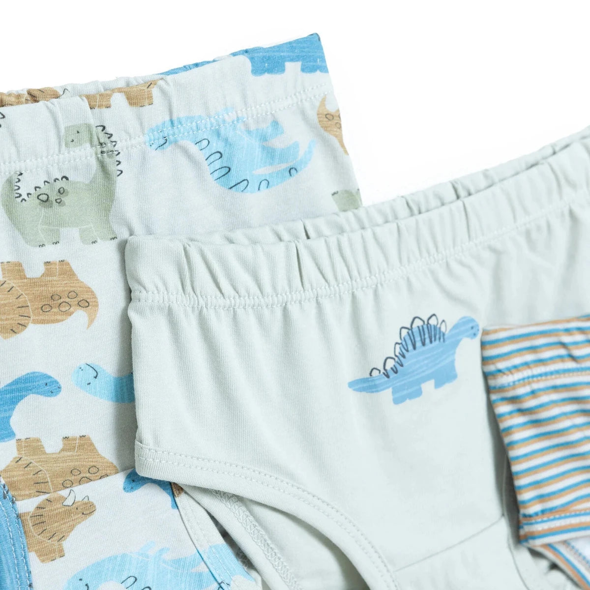 HelloBaby 3 Pack Striped Dinosaur Print Baby Briefs (12 Months to 4-5 Years) Petrol Printed - ebebek