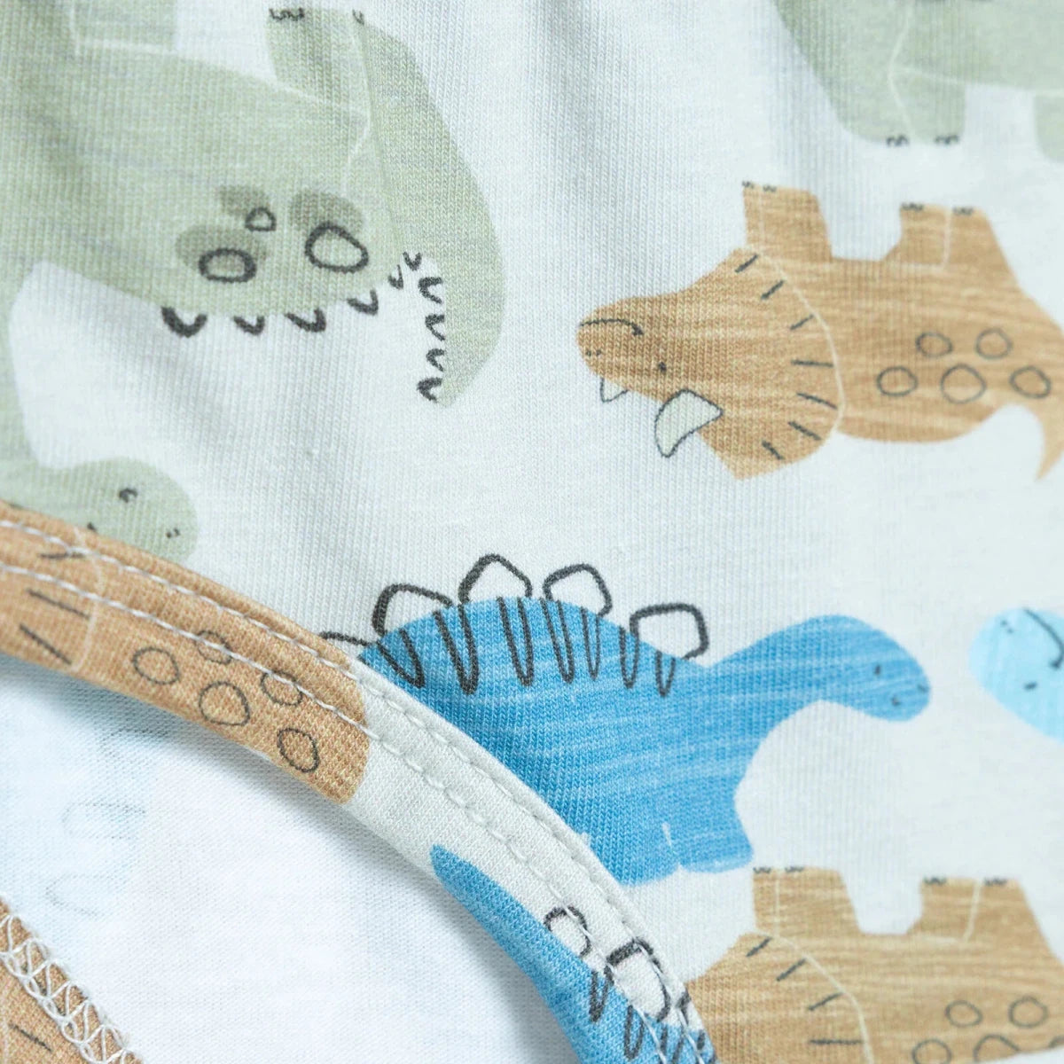 HelloBaby 3 Pack Striped Dinosaur Print Baby Briefs (12 Months to 4-5 Years) Petrol Printed - ebebek