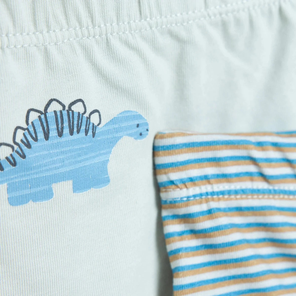 HelloBaby 3 Pack Striped Dinosaur Print Baby Briefs (12 Months to 4-5 Years) Petrol Printed - ebebek