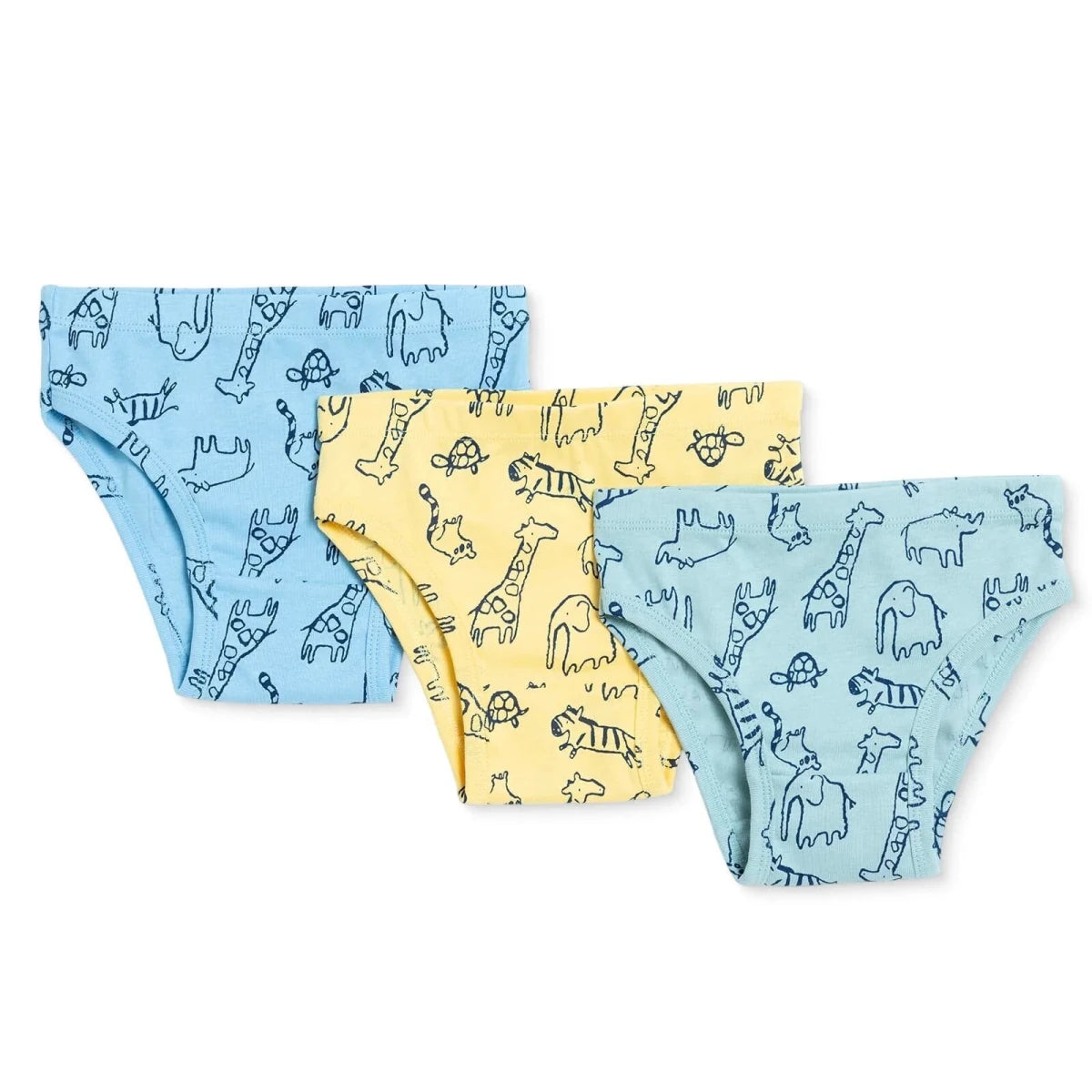 HelloBaby 3 Pack Dinosaur Print Baby Briefs (12 Months to 4-5 Years) Yellow - ebebek