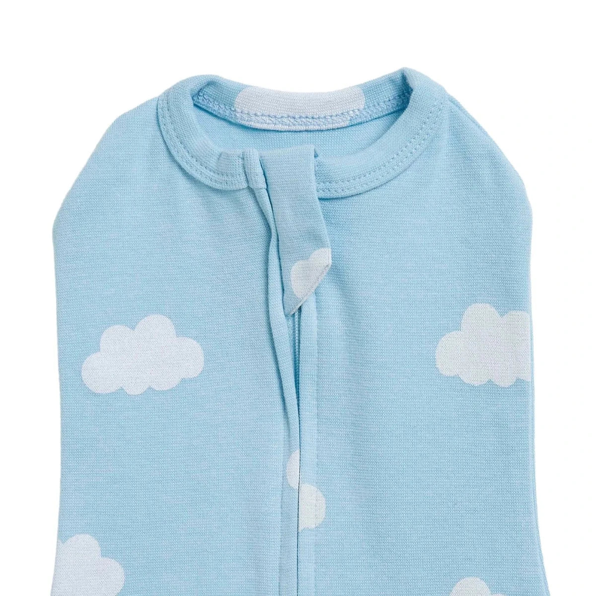 HelloBaby Sky Print Zip-Up Ribbed Baby Swaddle (Newborn) Blue - ebebek