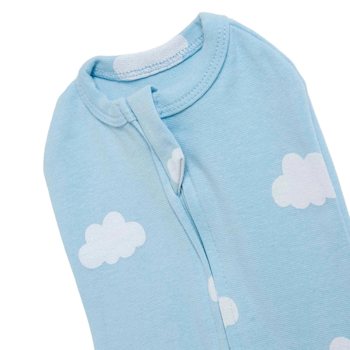 HelloBaby Sky Print Zip-Up Ribbed Baby Swaddle (Newborn) Blue - ebebek