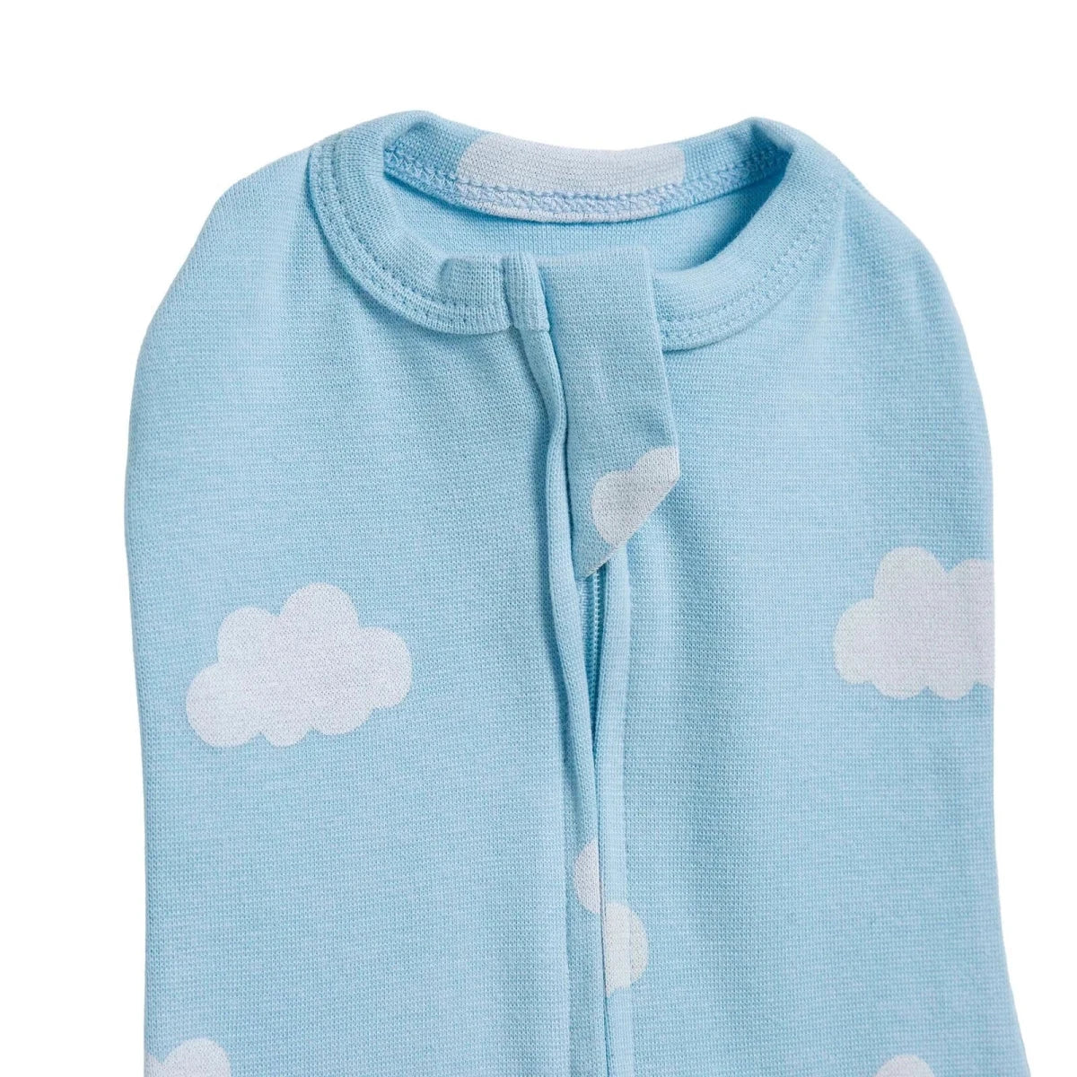 HelloBaby Sky Print Zip-Up Ribbed Baby Swaddle (Newborn) Blue - ebebek