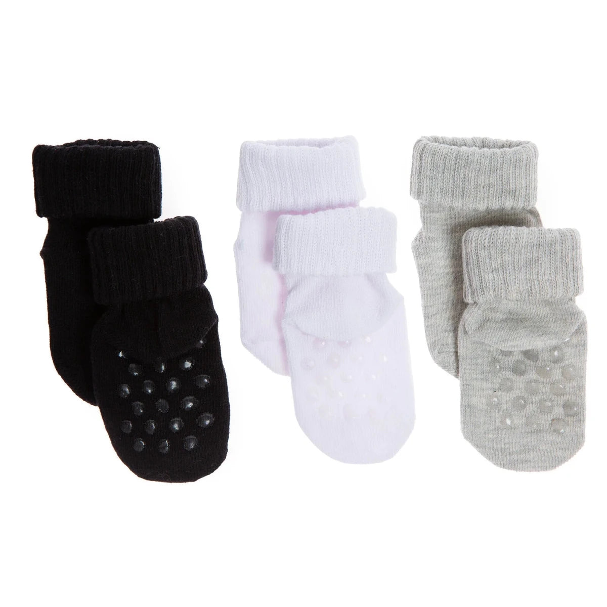 HelloBaby 3 Pack Roll-Top Baby Socks (Newborn to 12-24 Months) Black - ebebek