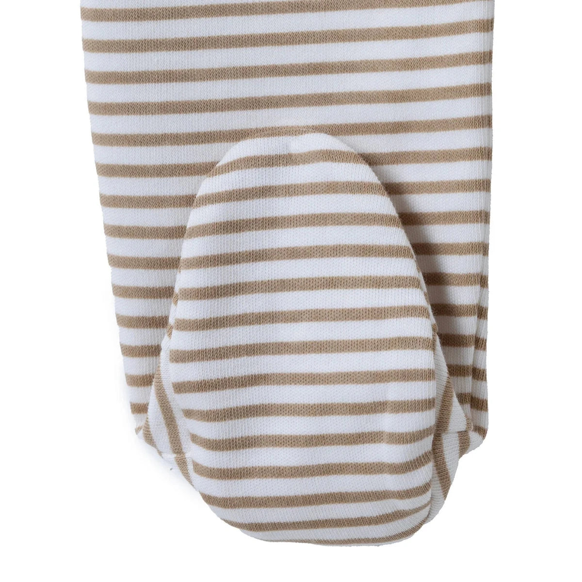 HelloBaby Striped Long Sleeve Baby Sleepsuit with Feet (Newborn to 6-9 Months) Beige - ebebek