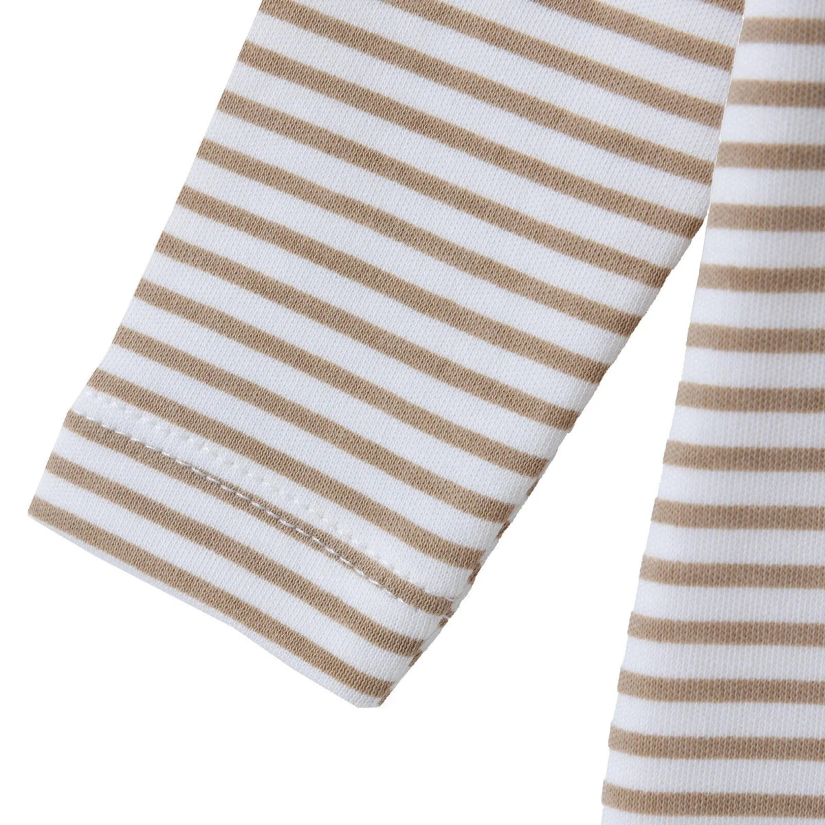 HelloBaby Striped Long Sleeve Baby Sleepsuit with Feet (Newborn to 6-9 Months) Beige - ebebek