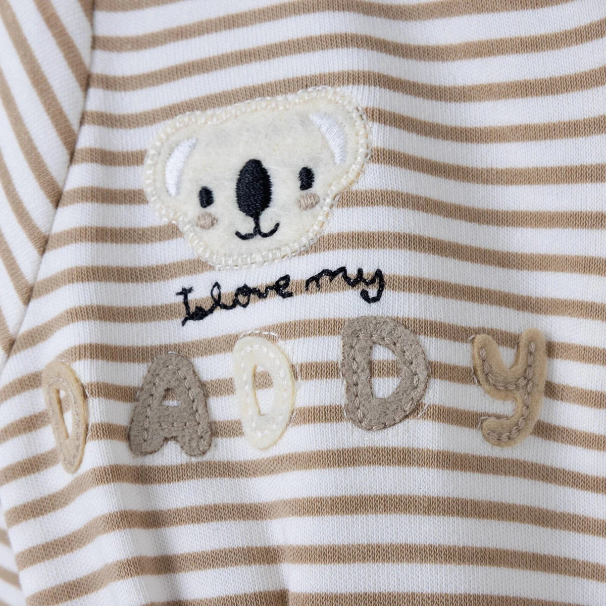 HelloBaby Striped Long Sleeve Baby Sleepsuit with Feet (Newborn to 6-9 Months) Beige - ebebek