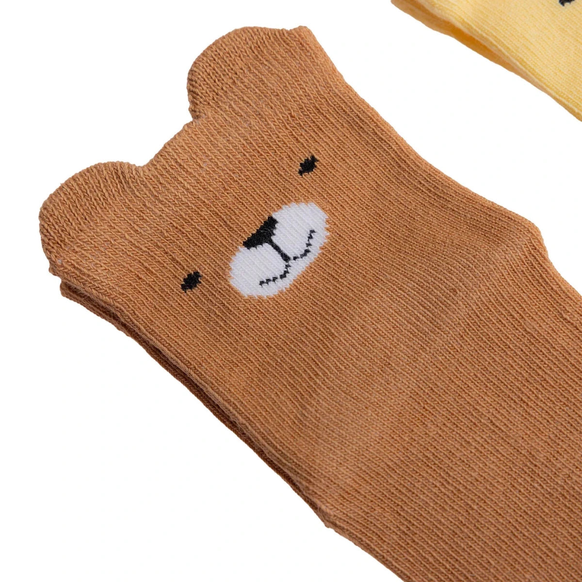 HelloBaby Animal Print 5 Pack Ankle Baby Socks (Newborn to 4-5 Years) Orange - ebebek