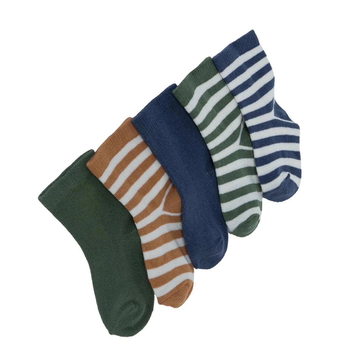 HelloBaby Striped 5 Pack Ankle Baby Socks (Newborn to 4-5 Years) Navy Blue - ebebek
