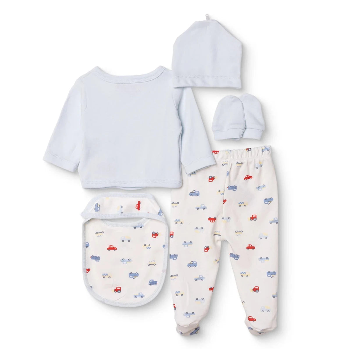 HelloBaby 5 Piece Car Print Baby Hospital Bag Set (Newborn) Ecru - ebebek