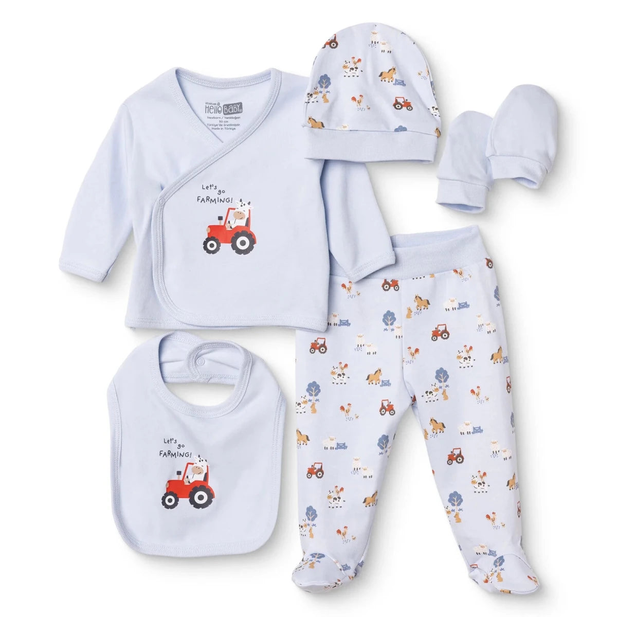 HelloBaby 5 Piece Car Print Baby Hospital Bag Set (Newborn) Blue - ebebek
