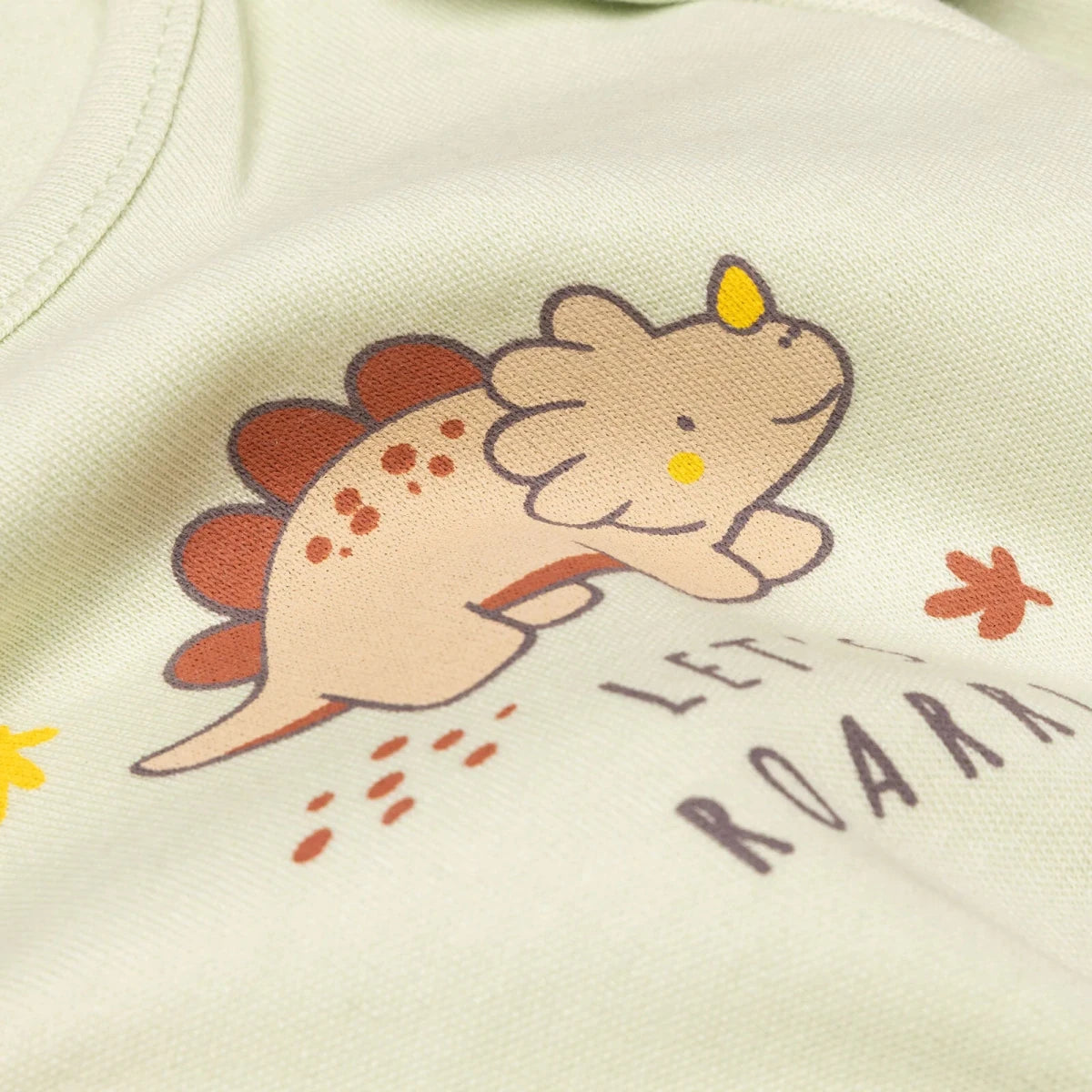 HelloBaby Dinosaur Print Baby Bodysuit, Hat & Bottoms Set (Newborn to 6-9 Months) Green - ebebek