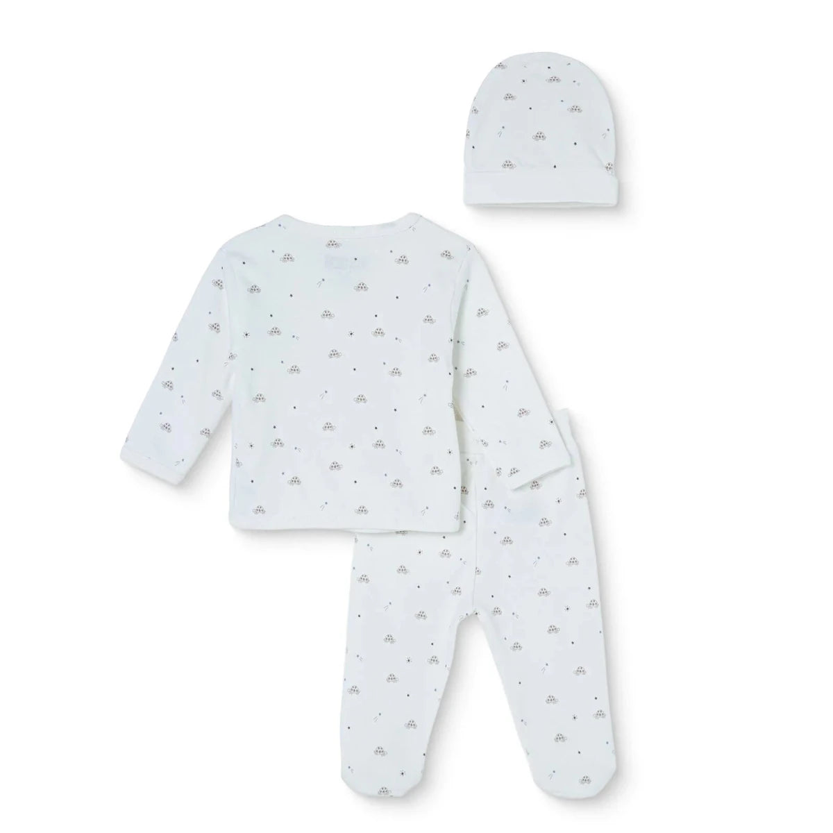 HelloBaby Turtle Print Baby Hat, Vest & Bottoms Set (Newborn to 3-6 Months) Ecru - ebebek