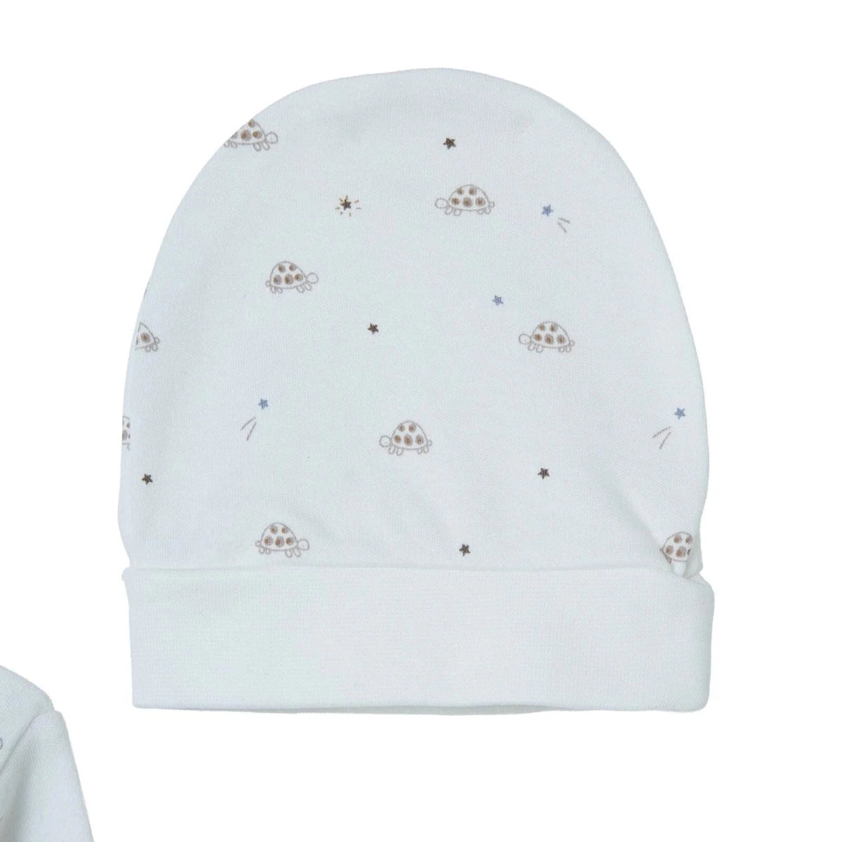 HelloBaby Turtle Print Baby Hat, Vest & Bottoms Set (Newborn to 3-6 Months) Ecru - ebebek