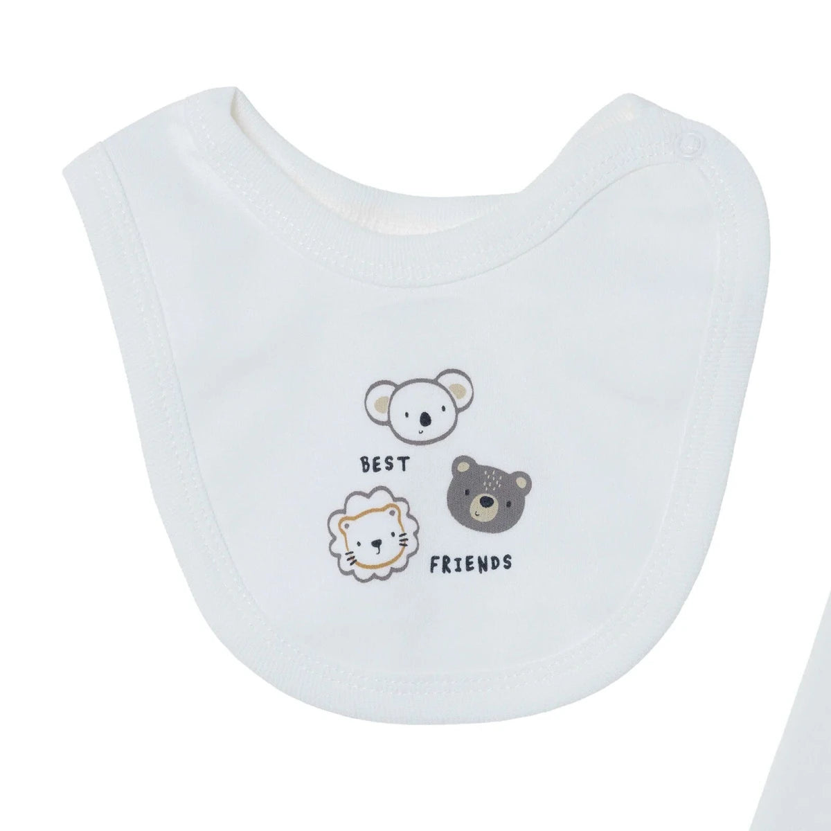 HelloBaby 5 Piece Crew Neck Animal Print Boxed Baby Hospital Bag Set (Newborn) Ecru - ebebek