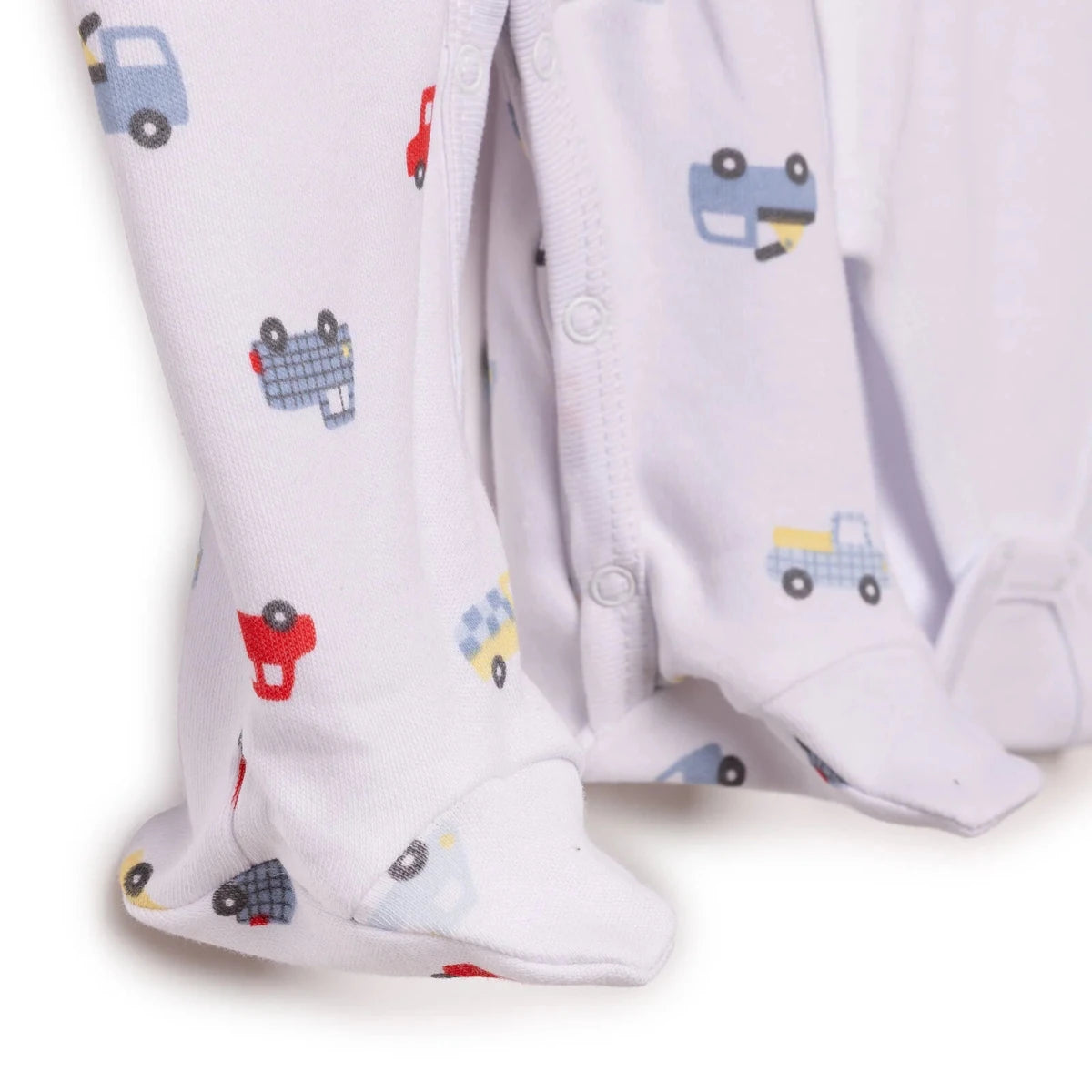 HelloBaby Car Print Baby Bodysuit, Hat & Sleepsuit Set (Newborn to 3-6 Months) Blue - ebebek