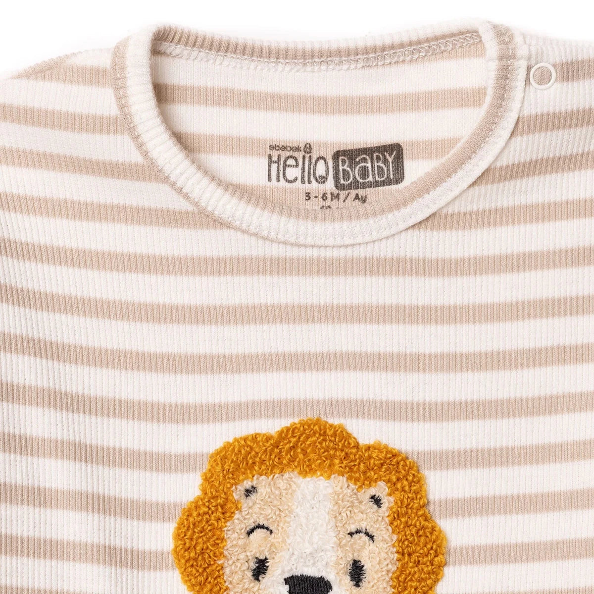 HelloBaby Lion Print Footless Baby Sleepsuit (Newborn to 6-9 Months) Beige - ebebek