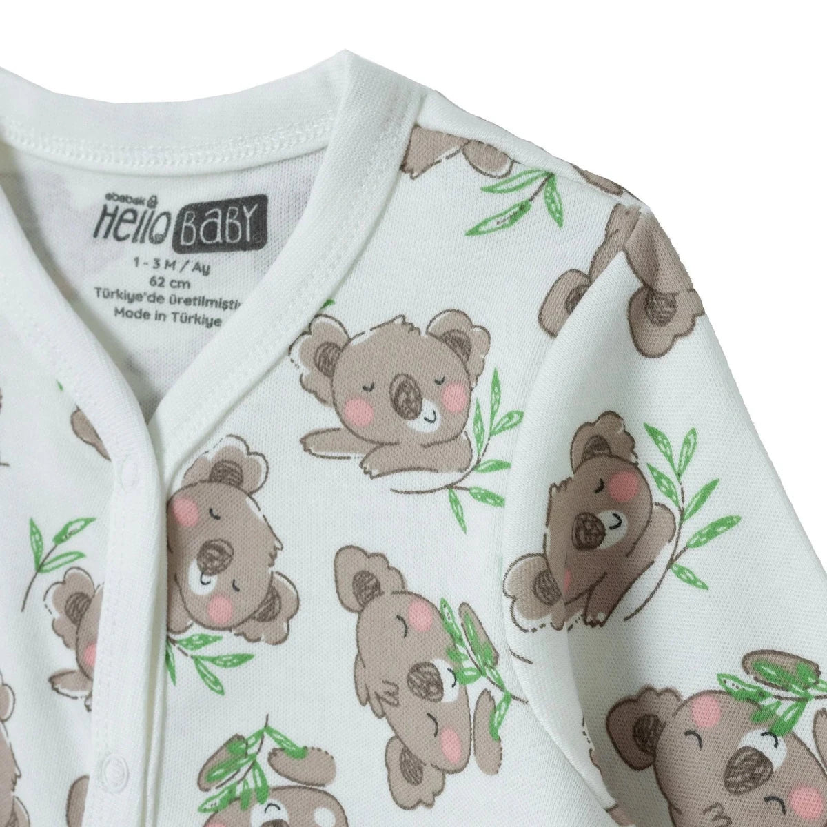 HelloBaby Car Print Long Sleeve Footless Baby Sleepsuit (Newborn to 9 Months) Ecru - ebebek