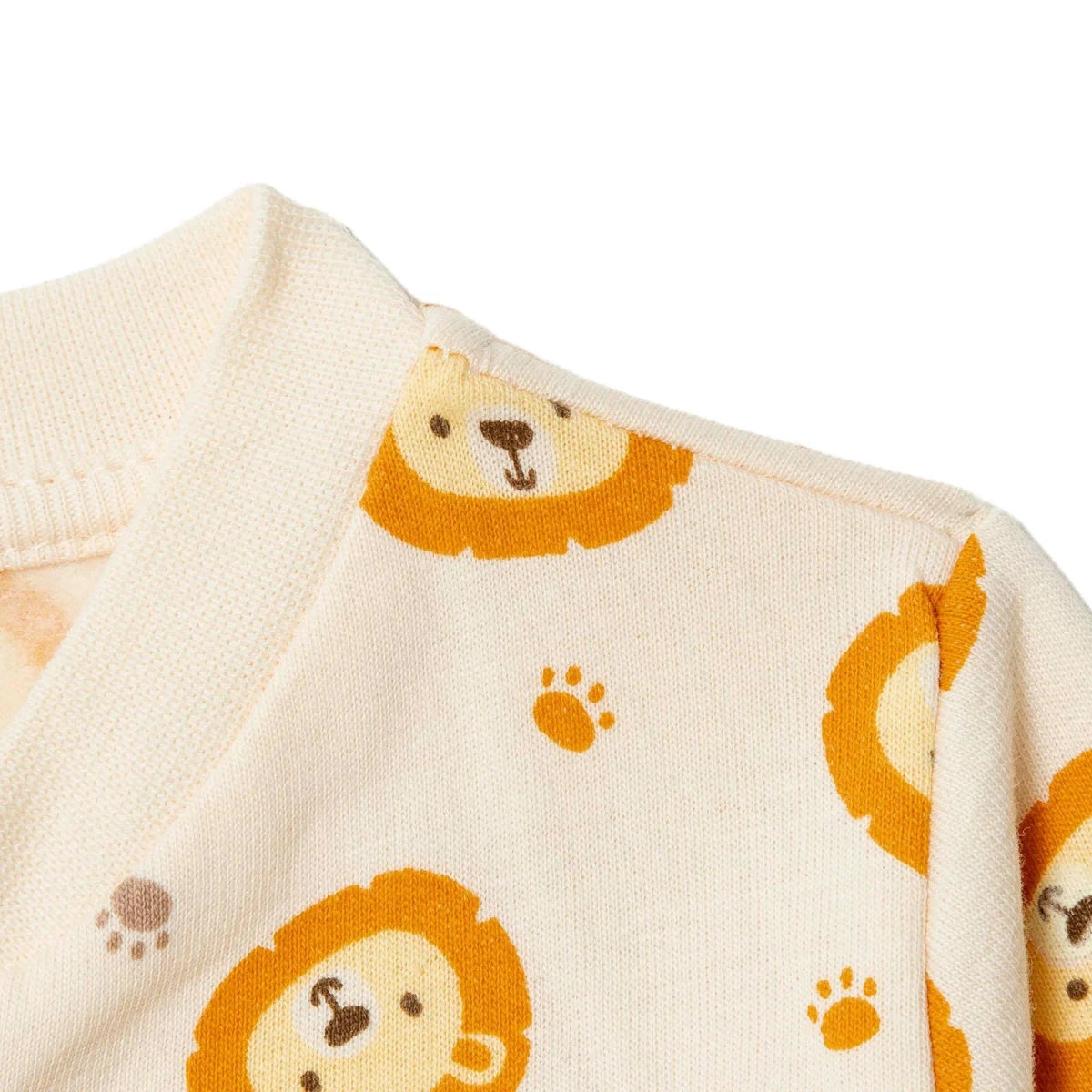 HelloBaby Lion Print Long Sleeve Footless Baby Sleepsuit (Newborn to 6-9 Months) Ecru - ebebek