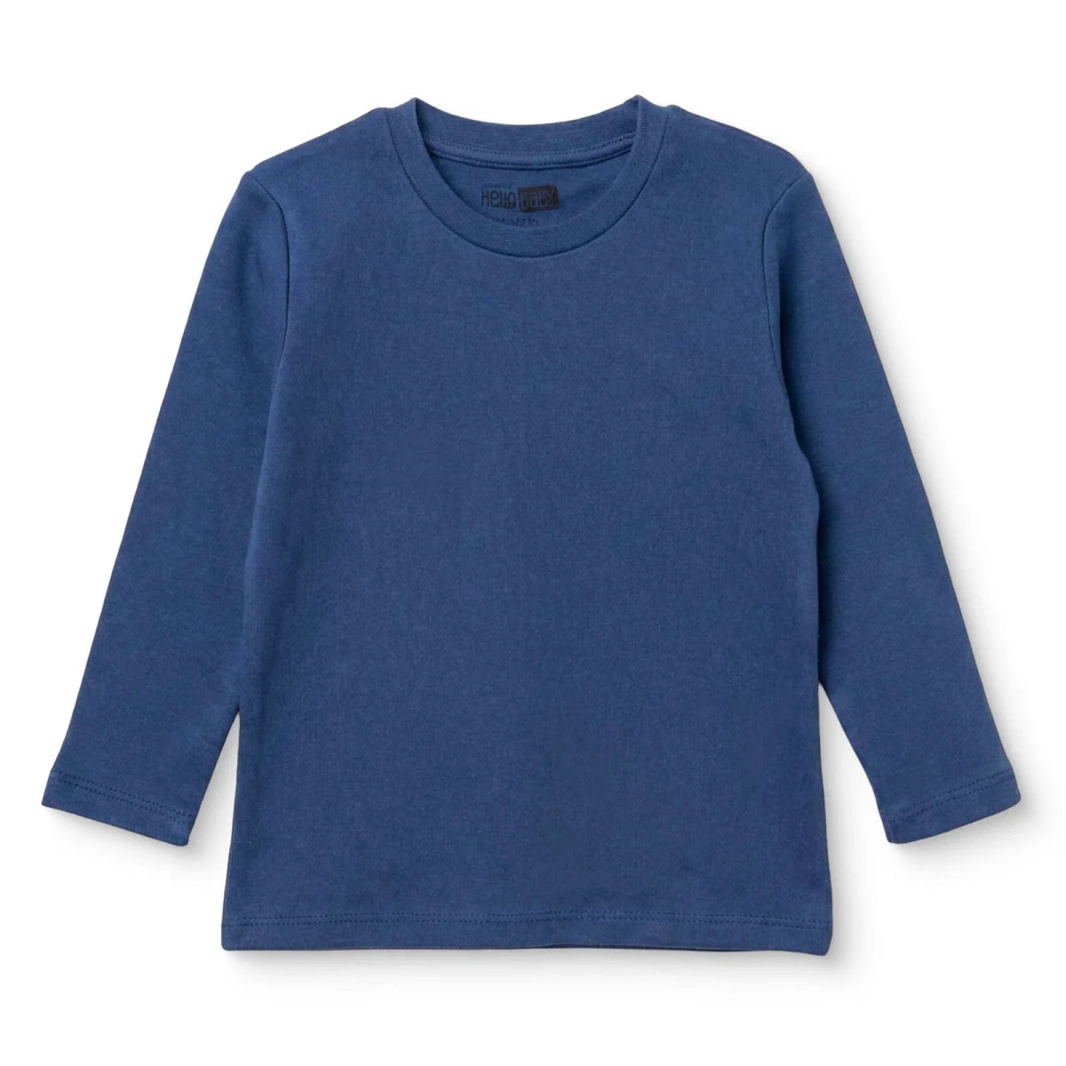 HelloBaby Long Sleeve Interlock Baby T-Shirt (3-6 Months to 2-3 Years) Navy Blue - ebebek