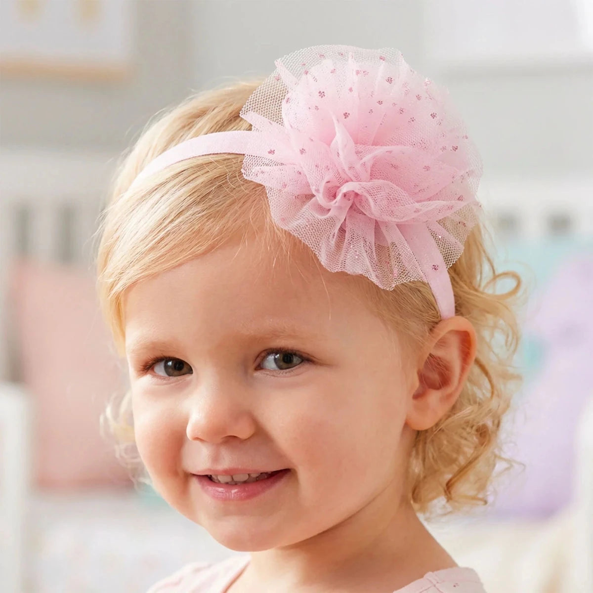 HelloBaby Tulle Baby Headband (One Size) Pink - ebebek
