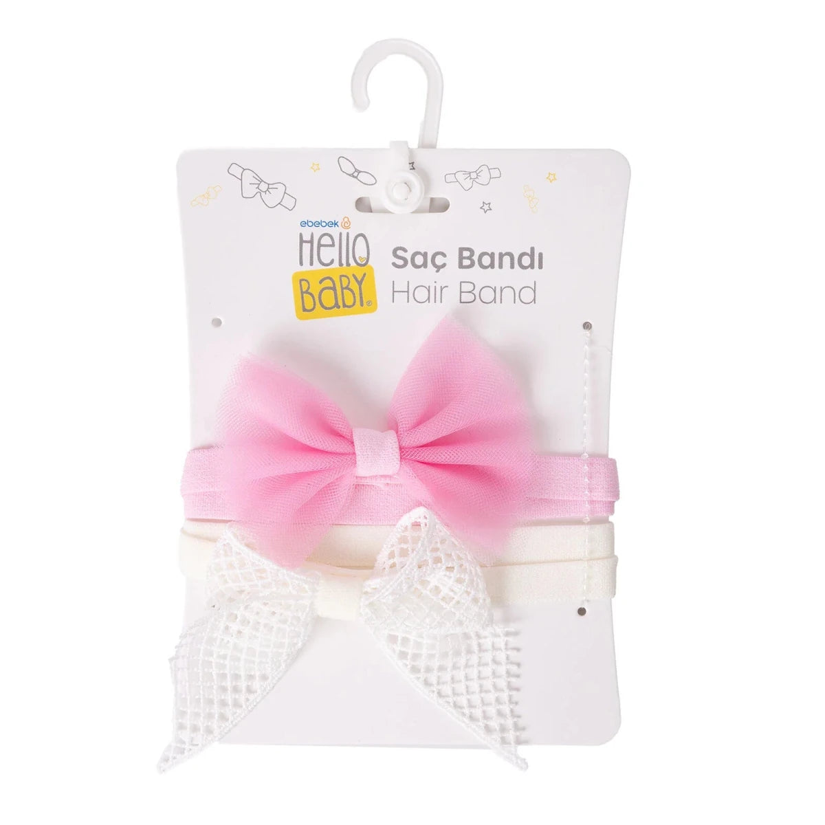 HelloBaby Tulle Baby Headband (One Size) Pink - ebebek