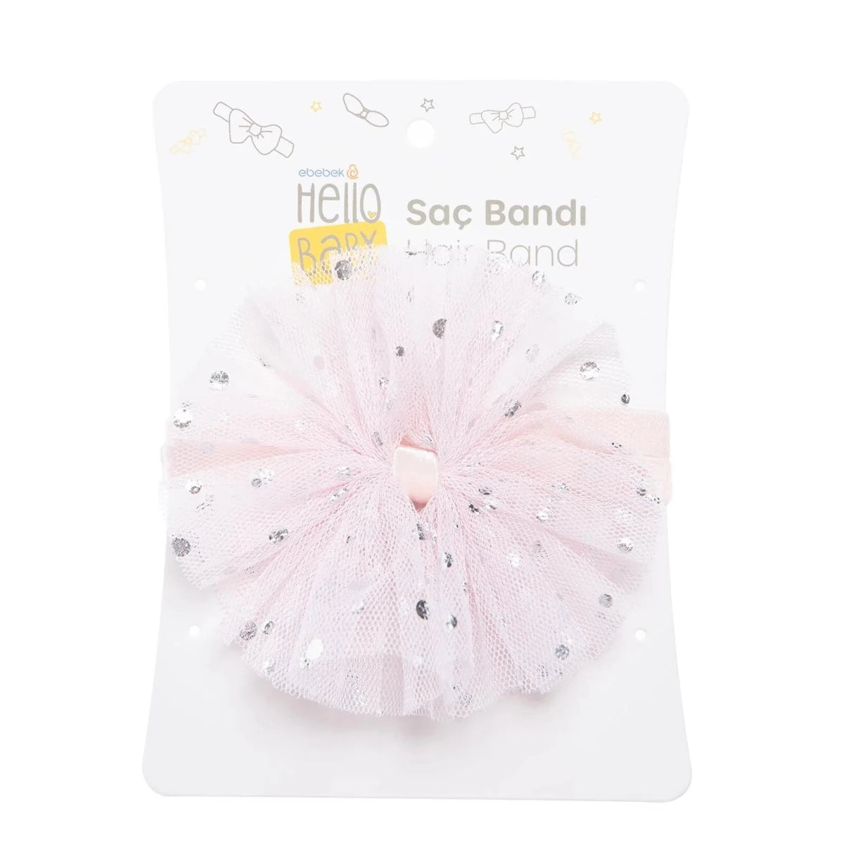 HelloBaby Polka Dot Tulle Baby Headband (One Size) Pink - ebebek