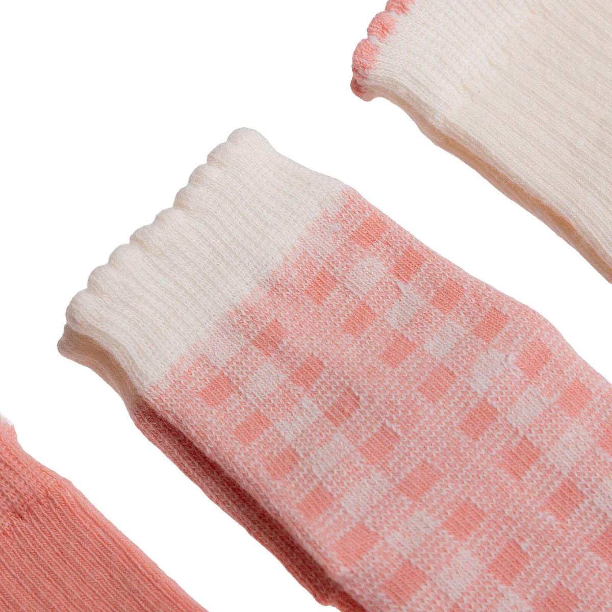 HelloBaby Check Print 3 Pack Non-Slip Baby Socks (Newborn to 3-4 Years) Pink - ebebek