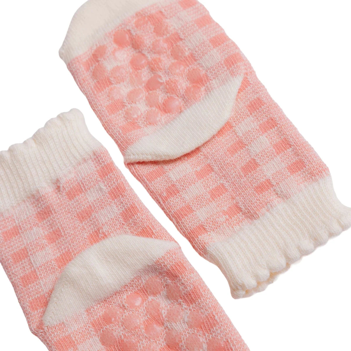 HelloBaby Check Print 3 Pack Non-Slip Baby Socks (Newborn to 3-4 Years) Pink - ebebek