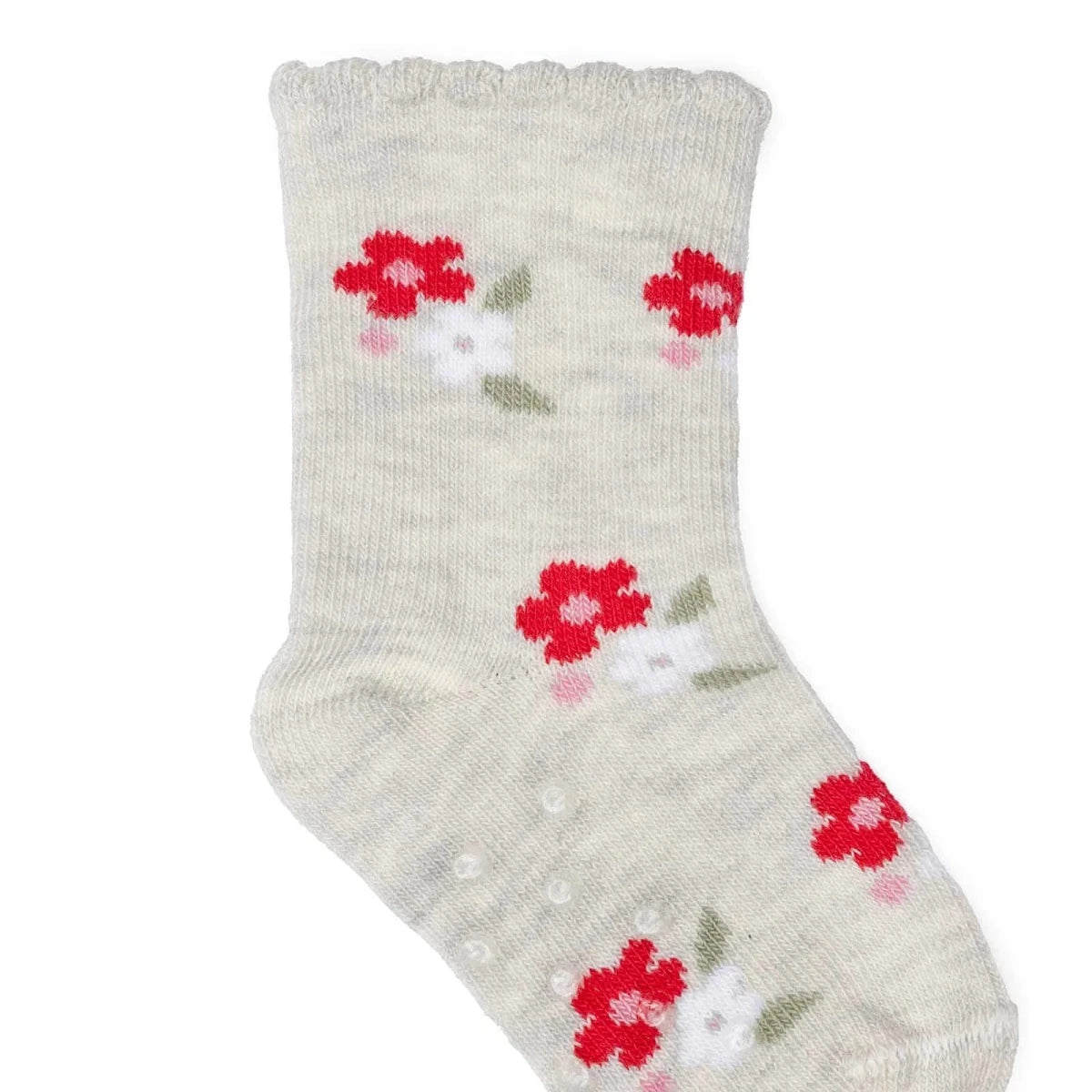 HelloBaby 3 Pack Heart & Floral Print Non-Slip Baby Socks (Newborn to 2-3 Years) Red - ebebek
