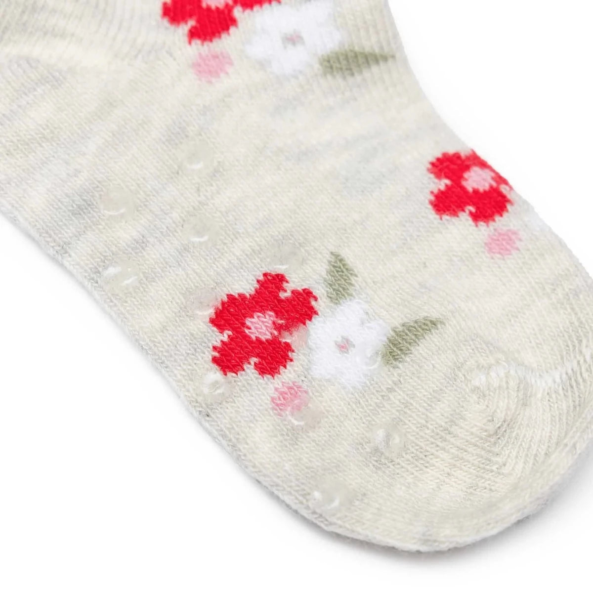 HelloBaby 3 Pack Heart & Floral Print Non-Slip Baby Socks (Newborn to 2-3 Years) Red - ebebek