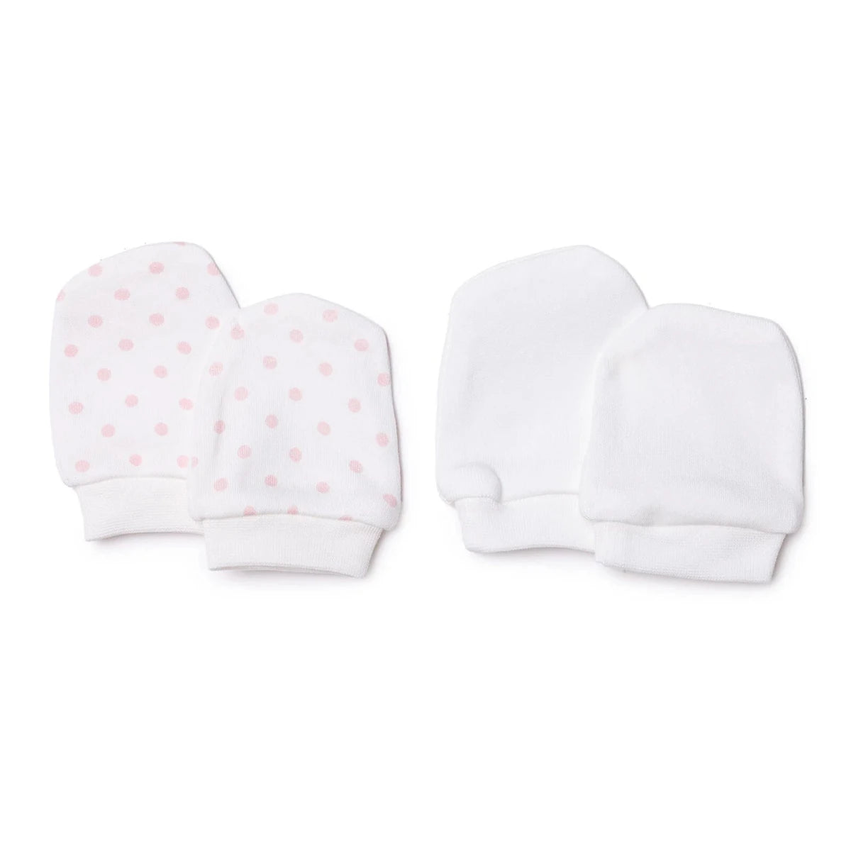 HelloBaby Polka Dot Print Baby Scratch Mitts (Newborn) Ecru Printed - ebebek