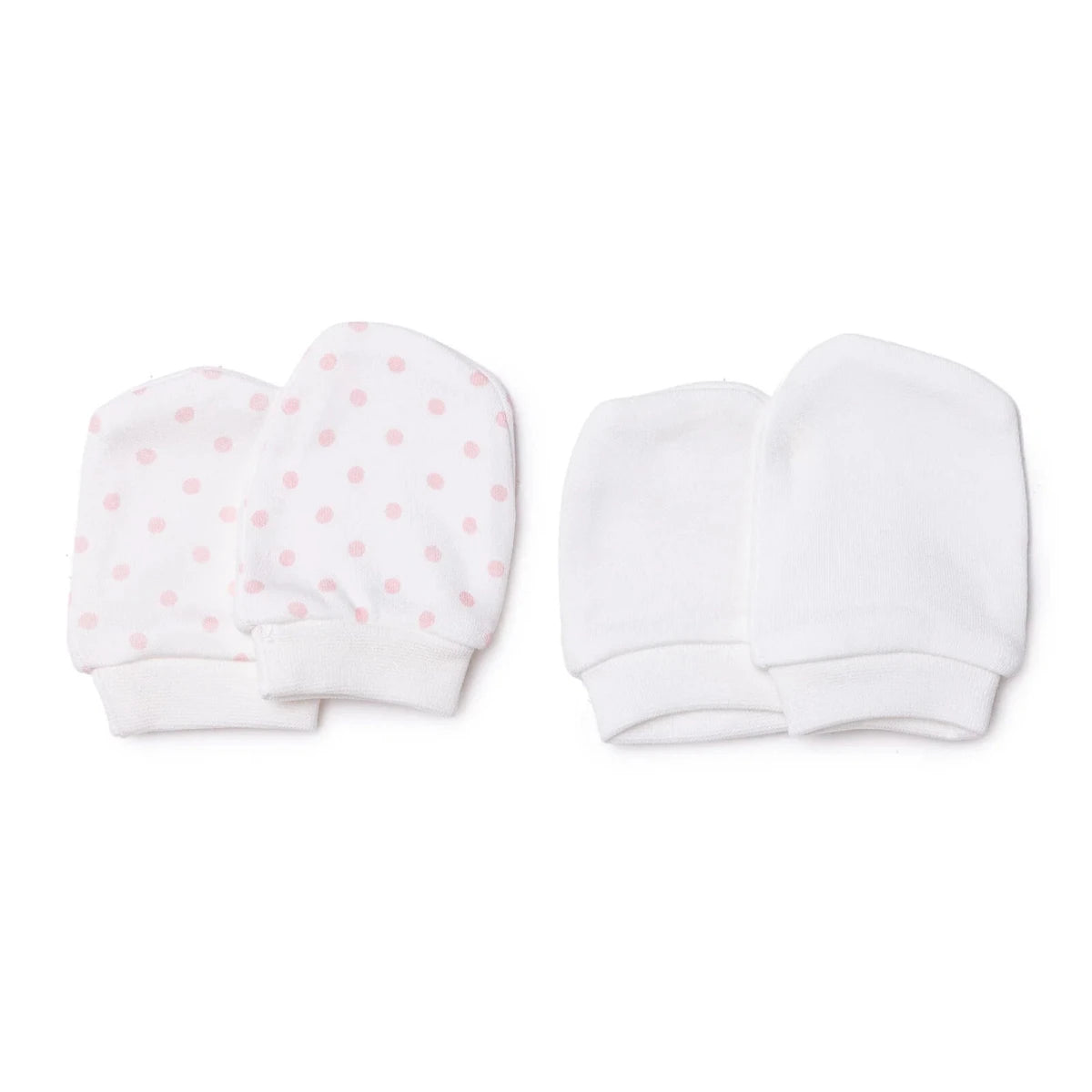 HelloBaby Polka Dot Print Baby Scratch Mitts (Newborn) Ecru Printed - ebebek