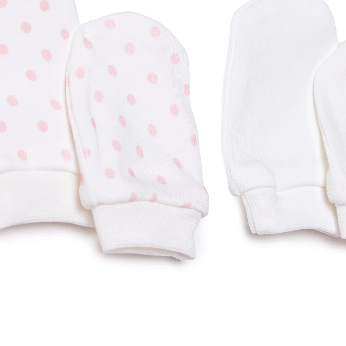 HelloBaby Polka Dot Print Baby Scratch Mitts (Newborn) Ecru Printed - ebebek