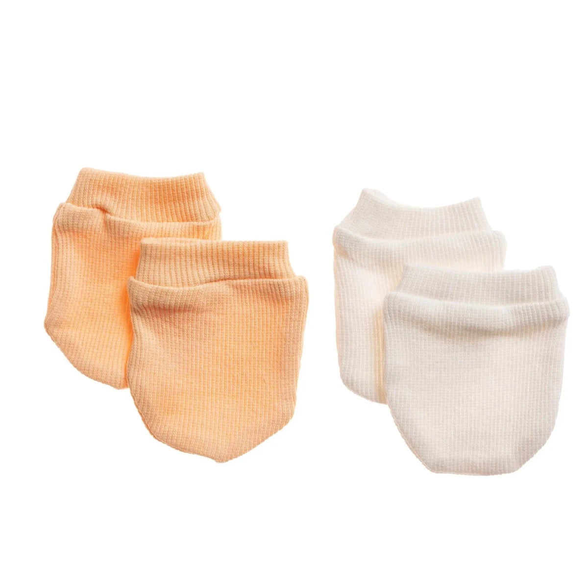 HelloBaby Ribbed Baby Scratch Mitts (Newborn) Salmon - ebebek