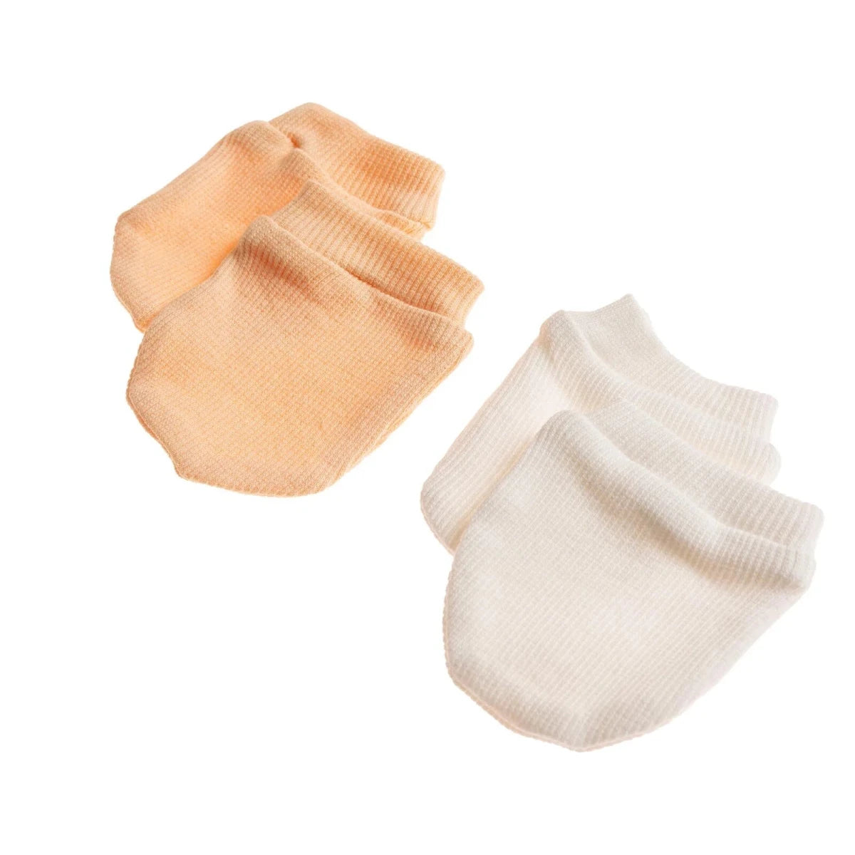 HelloBaby Ribbed Baby Scratch Mitts (Newborn) Salmon - ebebek