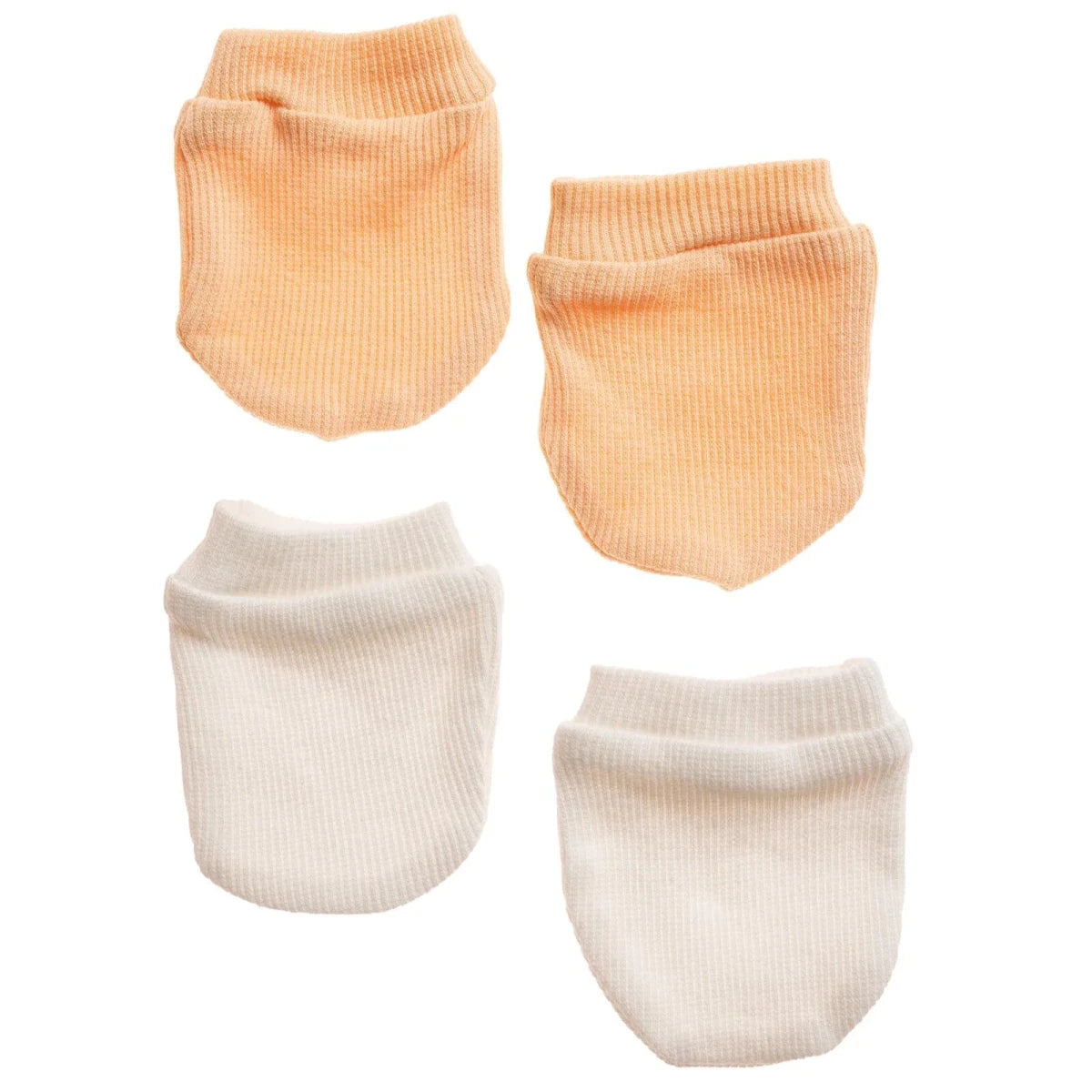 HelloBaby Ribbed Baby Scratch Mitts (Newborn) Salmon - ebebek