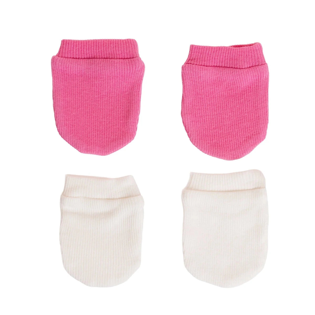 HelloBaby Ribbed Cuff Interlock Baby Scratch Mitts (Newborn) Pink - ebebek