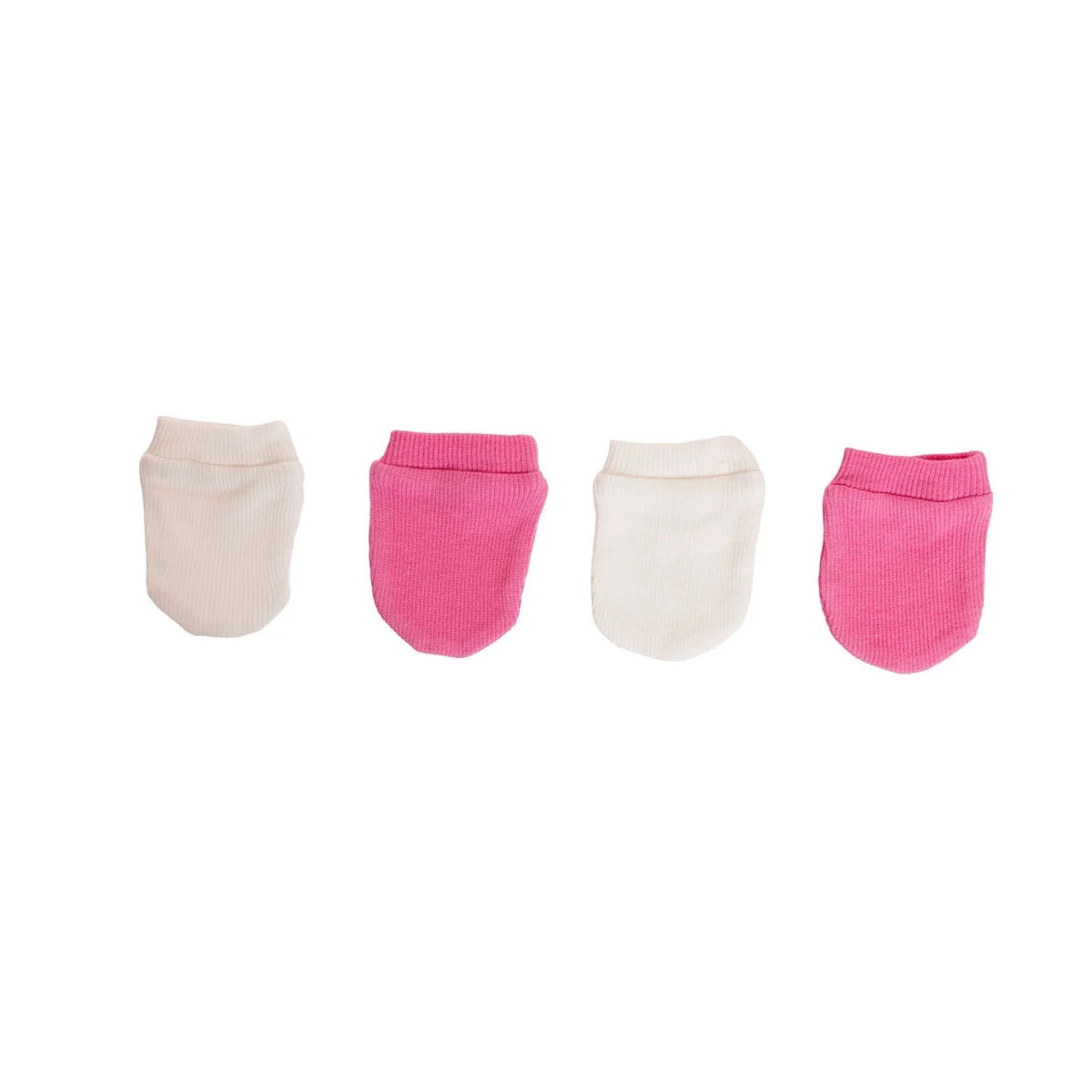 HelloBaby Ribbed Cuff Interlock Baby Scratch Mitts (Newborn) Pink - ebebek