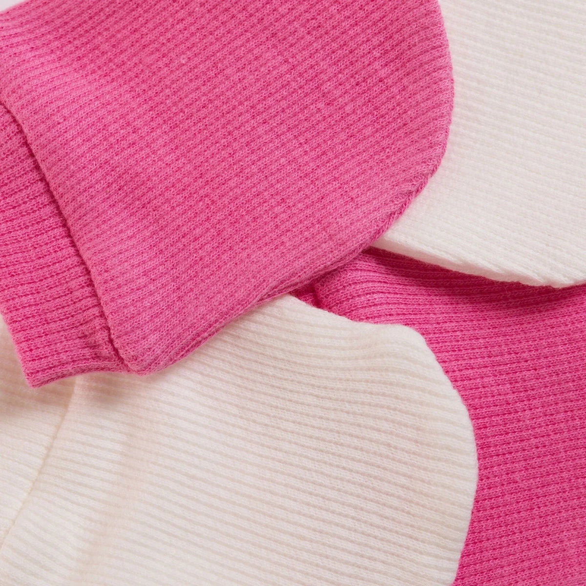 HelloBaby Ribbed Cuff Interlock Baby Scratch Mitts (Newborn) Pink - ebebek
