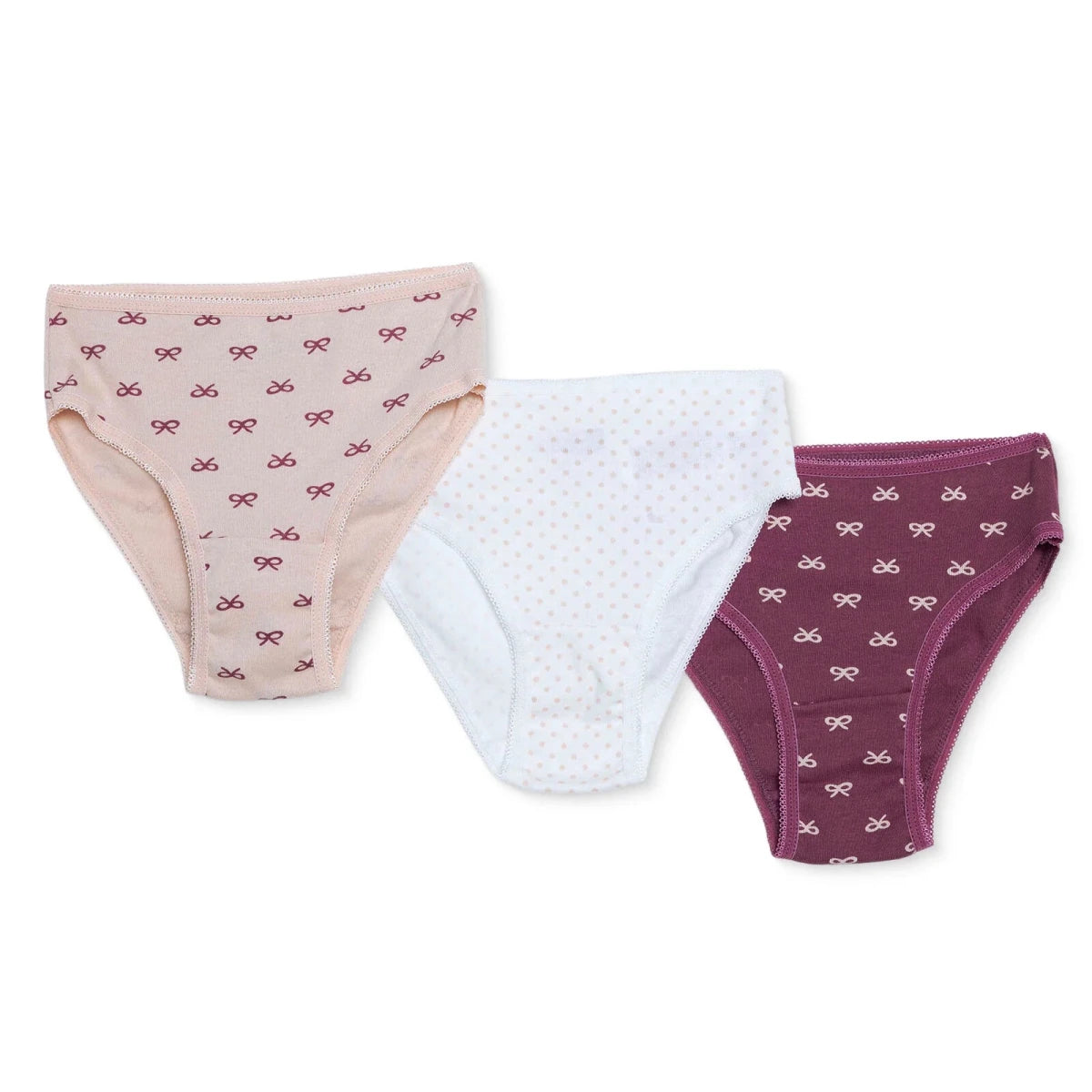 HelloBaby 3 Pack Bow Print Baby Briefs (12 Months to 4-5 Years) Ecru Printed - ebebek