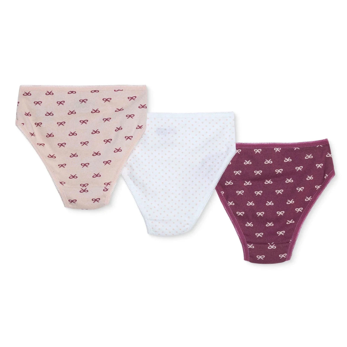 HelloBaby 3 Pack Bow Print Baby Briefs (12 Months to 4-5 Years) Ecru Printed - ebebek
